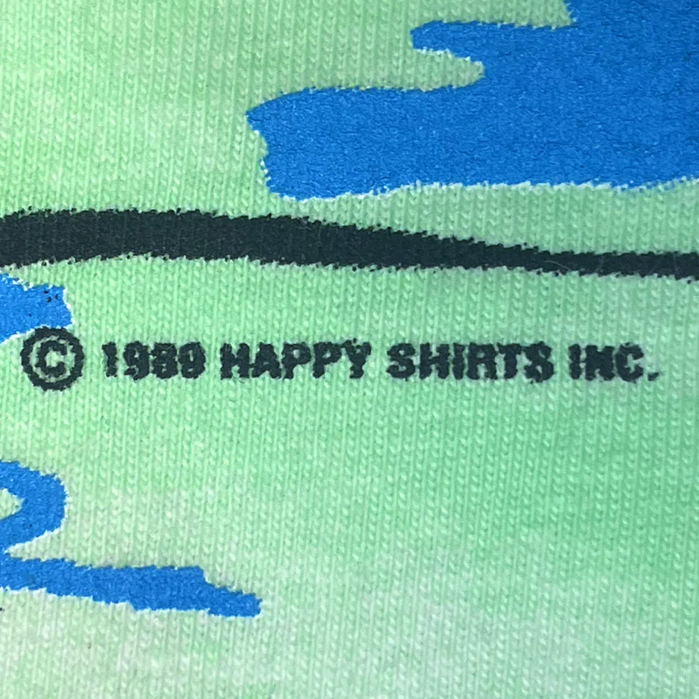 1989 Gecko Graffiti Hand-Painted Beach Style Tee - Green - Image 5