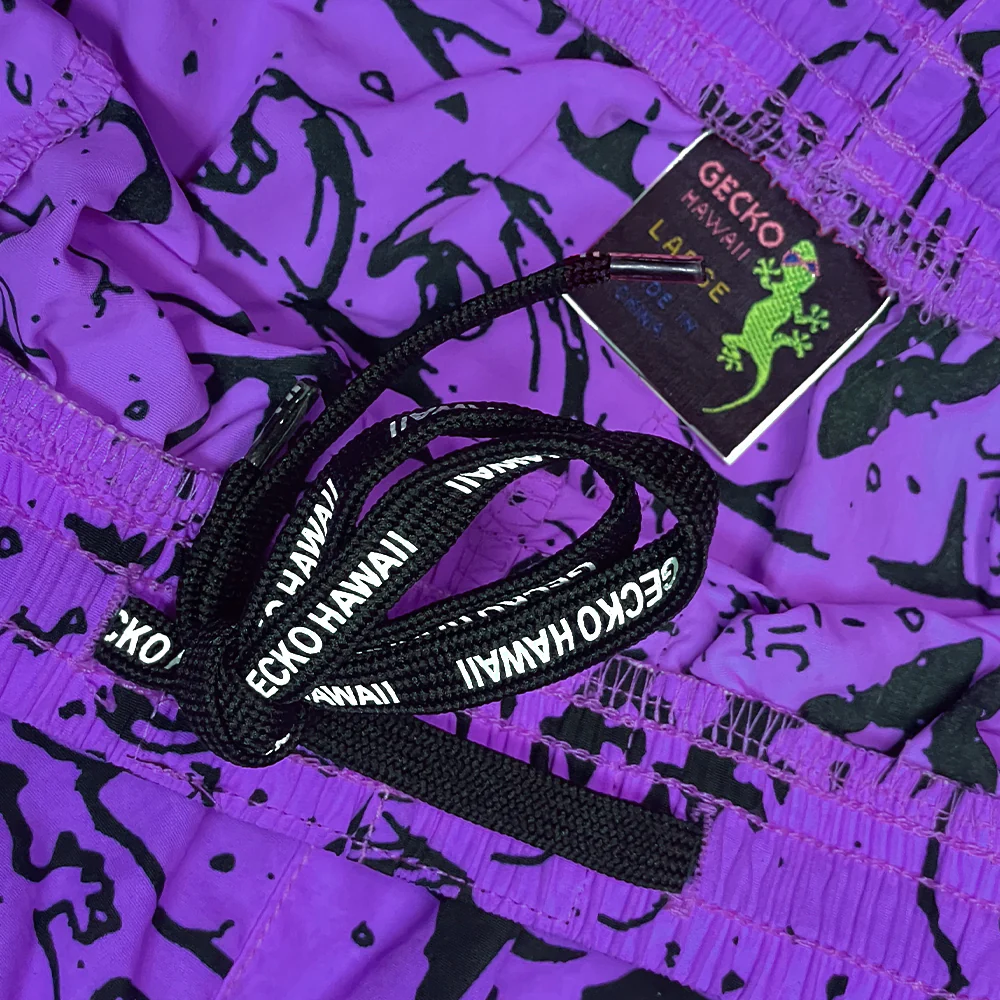Deep Purple Gecko Wall '90's Beach Pants - Image 6