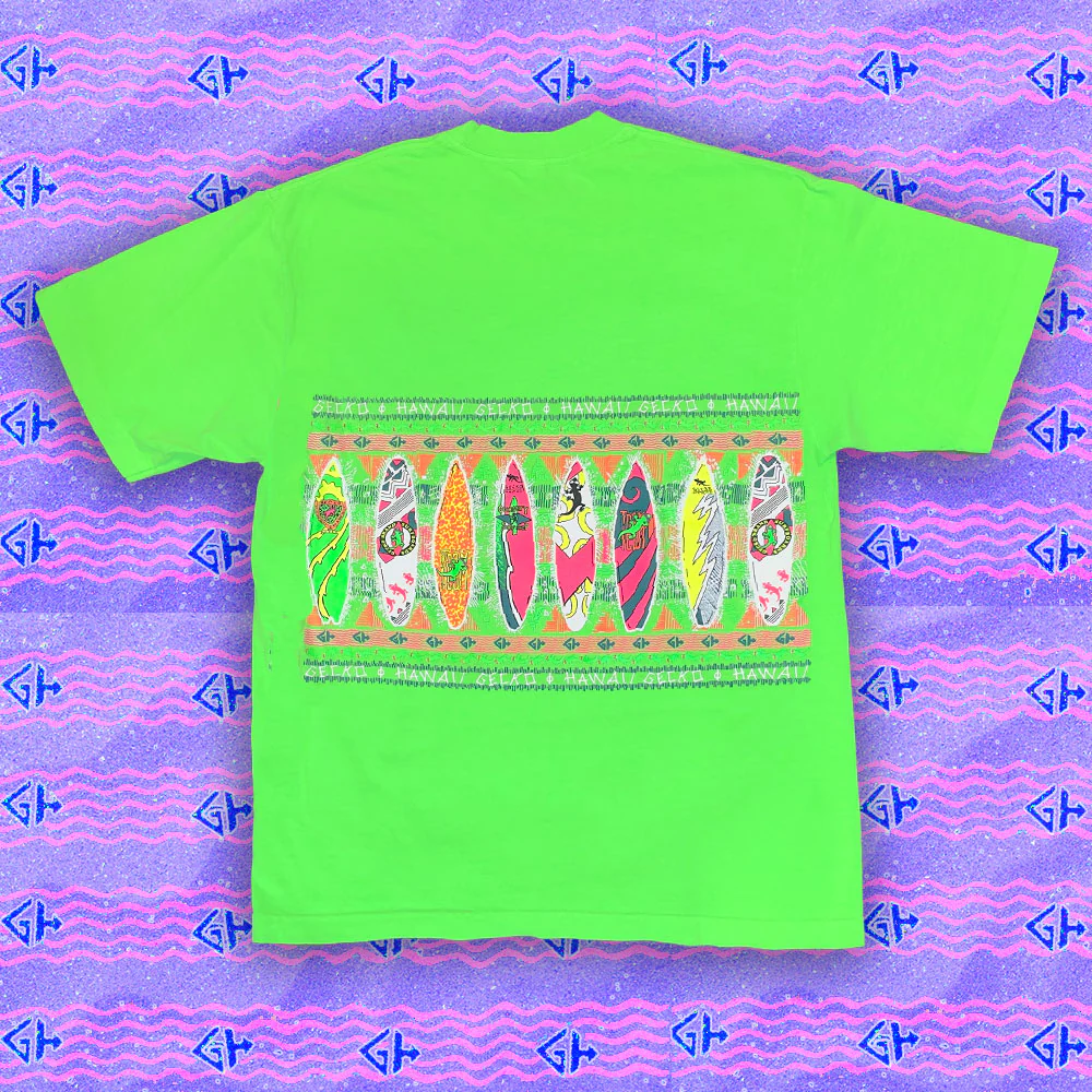 Gecko Boardroom 1989 Neon Green (Single Stitch) Tee - Image 4