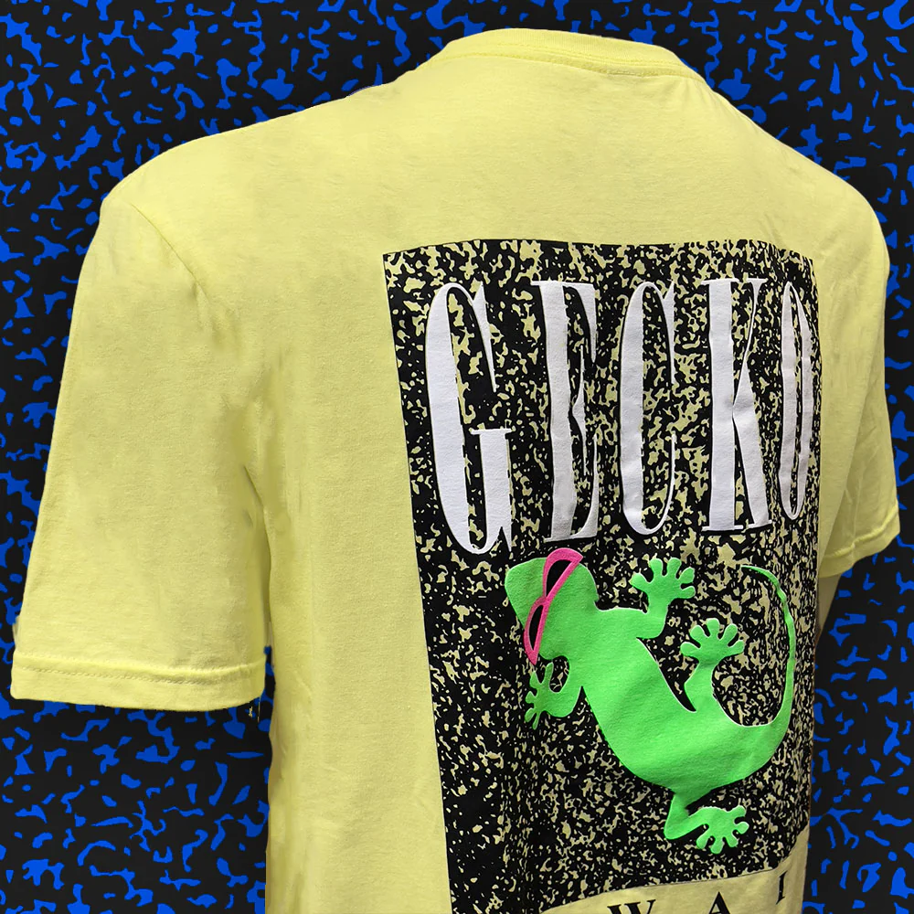 Gecko Marble 1980's Mellow Yellow Cotton Beach Tee - Image 3