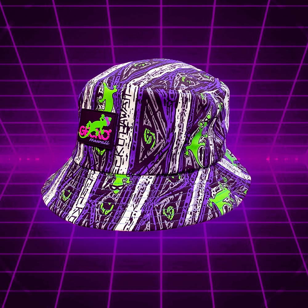 Gecko Purple Stripe Bucket Hat - Image 3