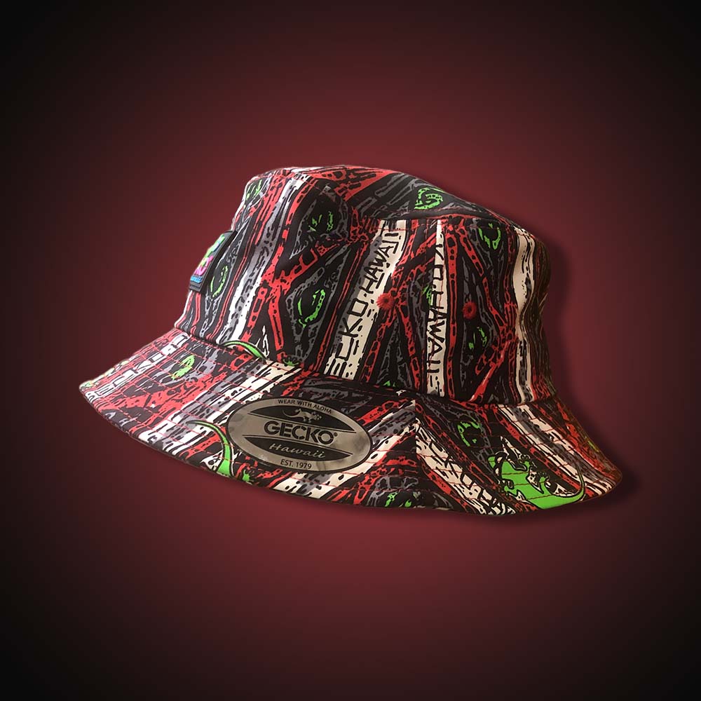 Gecko Red Stripe Bucket Hats - Image 3
