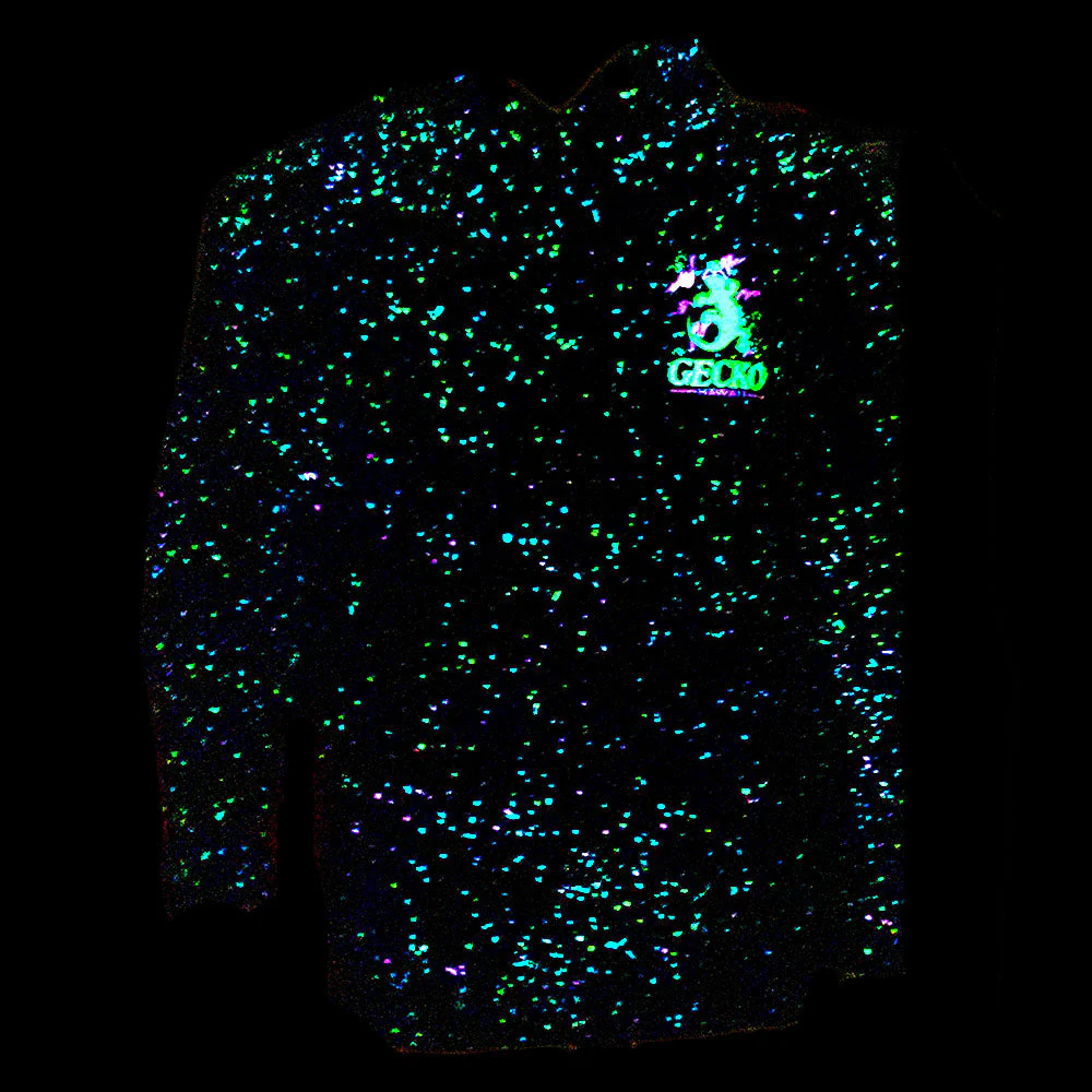 Original Glow-In-The-Dark SPLATTER Hoodie - Space Gecko - Image 4