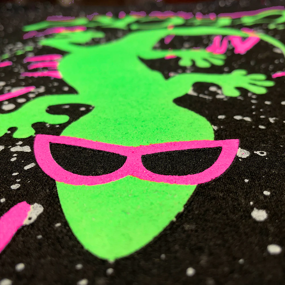 Original Glow-In-The-Dark SPLATTER Hoodie - Space Gecko - Image 8