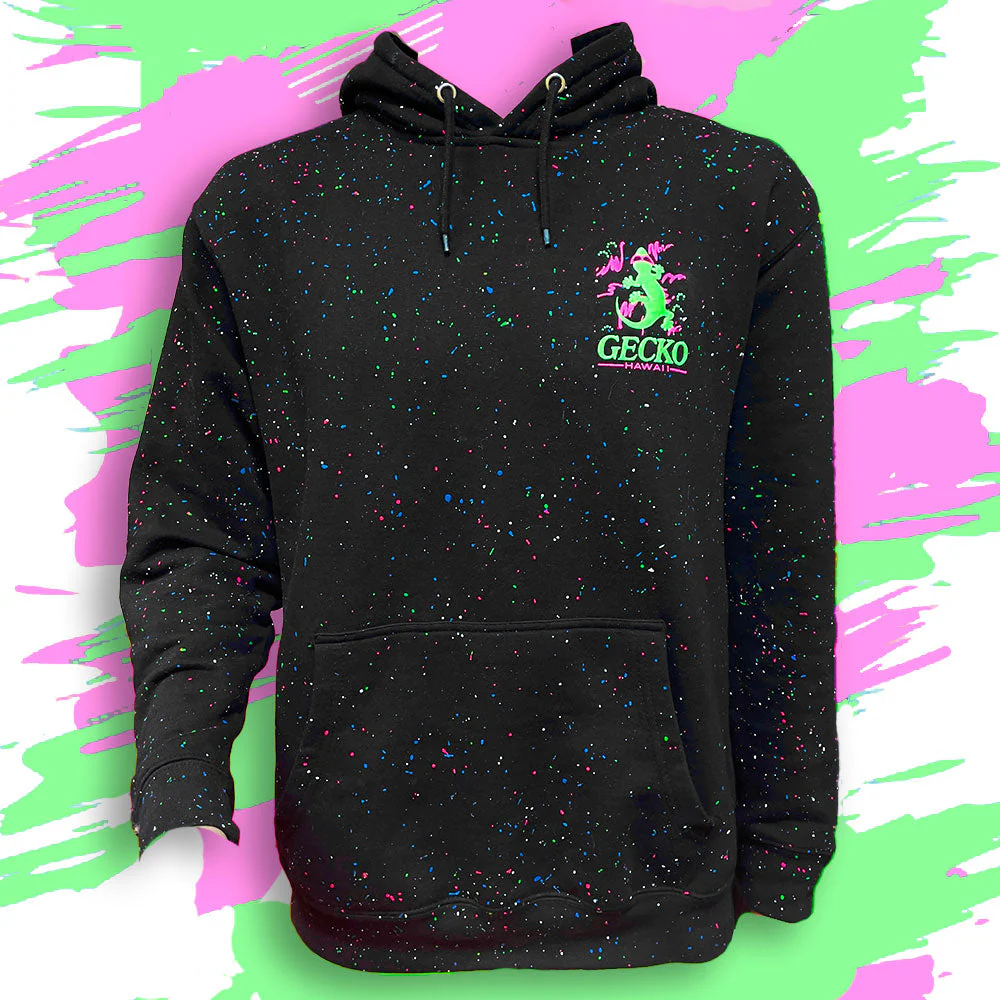 Original Glow-In-The-Dark SPLATTER Hoodie - Space Gecko - Image 9