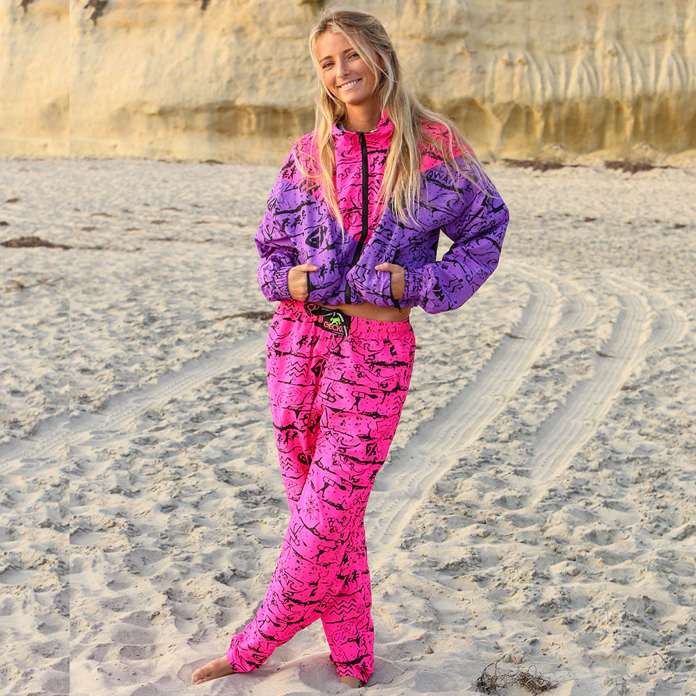 Pink/Purple Gecko Wall "V Full Zip" Windbreaker! - Image 3