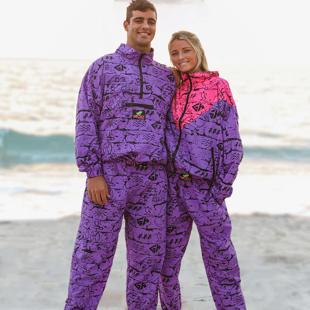 Pink/Purple Gecko Wall "V Full Zip" Windbreaker! - Image 4