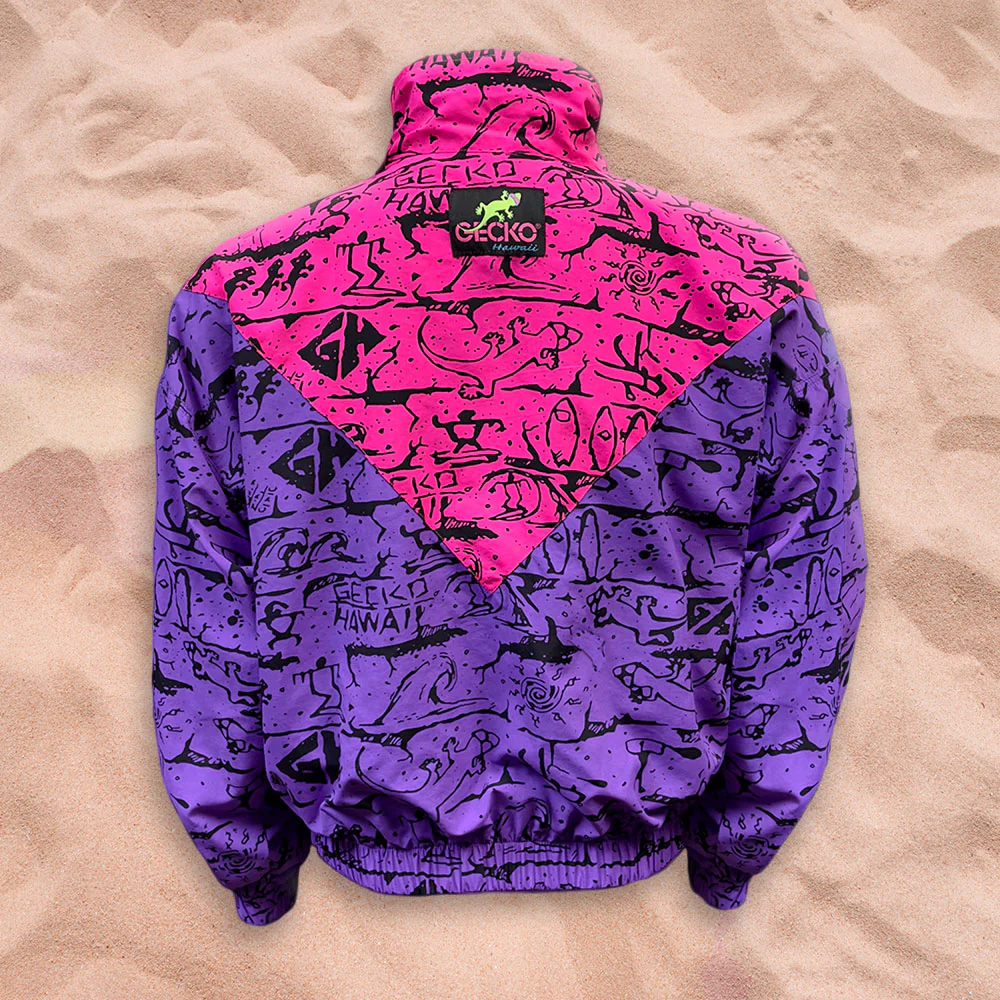 Pink/Purple Gecko Wall "V Full Zip" Windbreaker! - Image 5