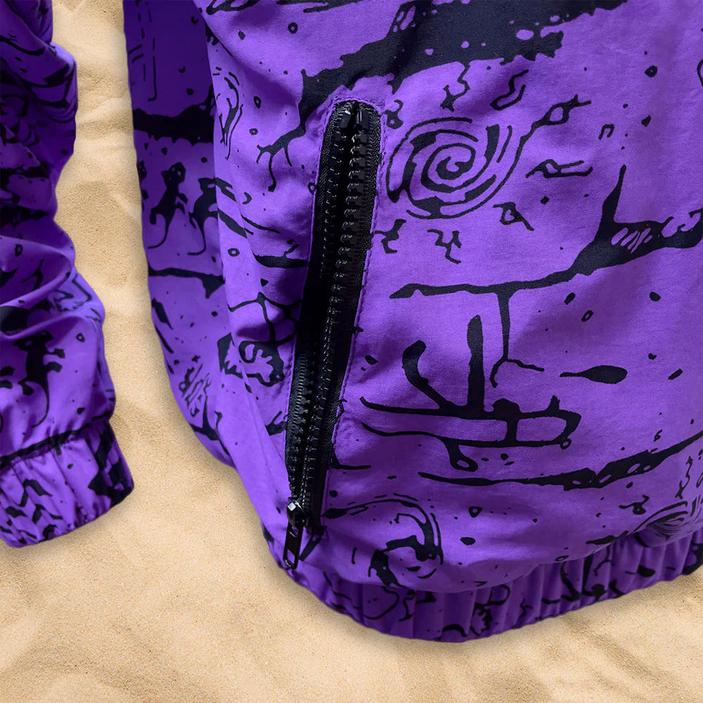 Pink/Purple Gecko Wall "V Full Zip" Windbreaker! - Image 6